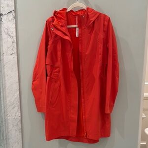 Women's Red Hooded Raincoat